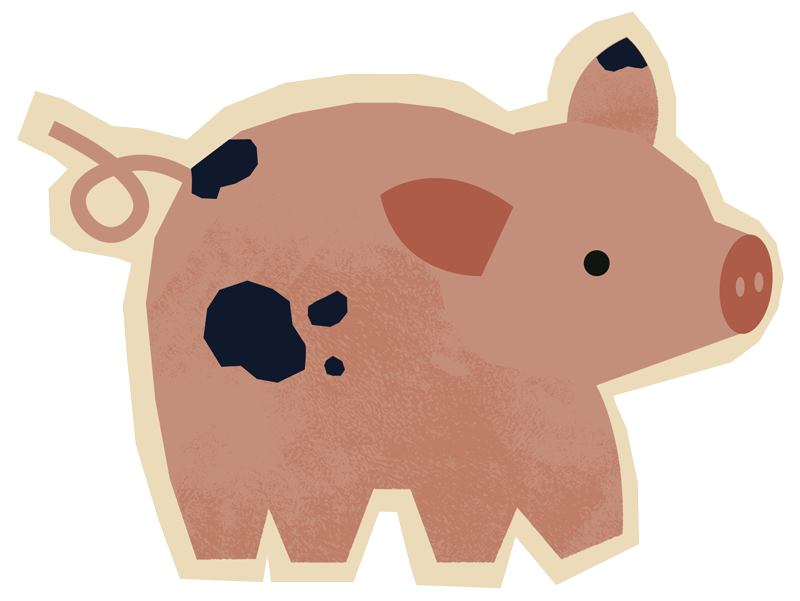 Clip art of a pig